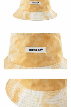 CONKLAB Y2K Grunge Bucket Hat - 90s Retro Summer Fashion, Pastel Goth, Hip Hop Style