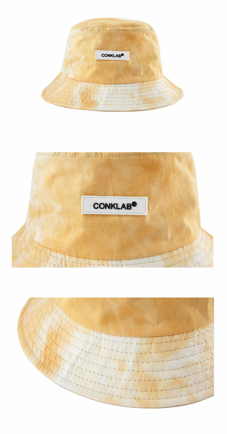 CONKLAB Y2K Grunge Bucket Hat - 90s Retro Summer Fashion, Pastel Goth, Hip Hop Style