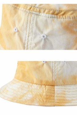 CONKLAB Y2K Grunge Bucket Hat - 90s Retro Summer Fashion, Pastel Goth, Hip Hop Style
