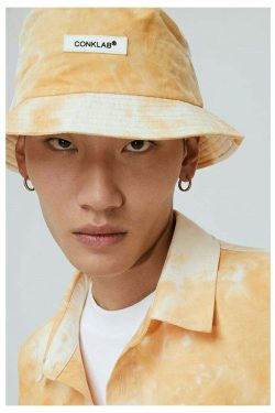 CONKLAB Y2K Grunge Bucket Hat - 90s Retro Summer Fashion, Pastel Goth, Hip Hop Style