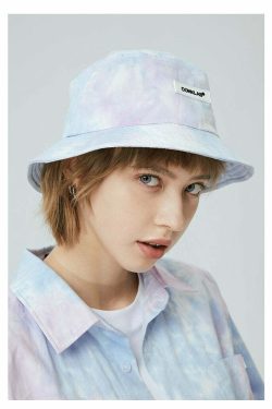CONKLAB Y2K Grunge Bucket Hat - 90s Retro Summer Fashion, Pastel Goth, Y2K Club & Party Outfits