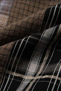 COOSRETRO Y2K Grunge Patchwork Flannel - 90s Retro Summer Outfit, Gothic Y2K Fashion