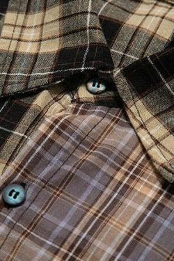 COOSRETRO Y2K Grunge Patchwork Flannel - 90s Retro Summer Outfit, Gothic Y2K Fashion