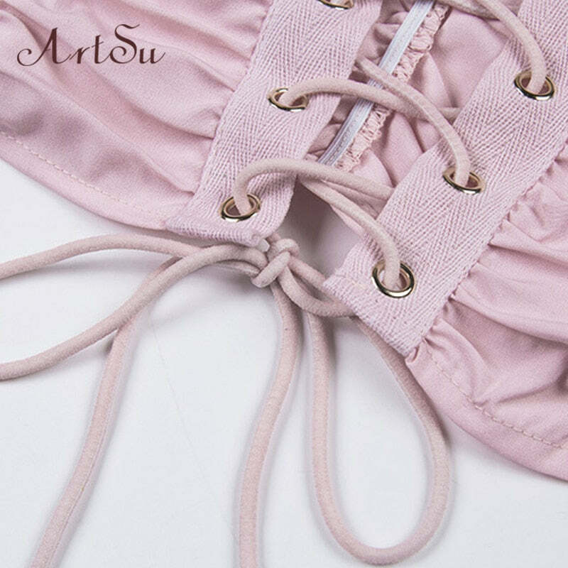 Coquette Doll Pink Cami Top - Y2K Summer, 90s Fashion, Grunge, Retro, Pastel Goth, Y2K