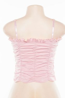 Coquette Doll Pink Cami Top - Y2K Summer, 90s Fashion, Grunge, Retro, Pastel Goth, Y2K