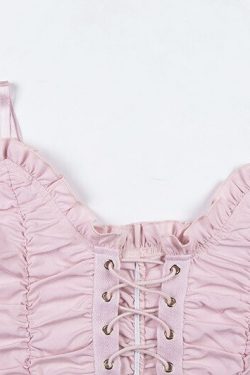 Coquette Doll Pink Cami Top - Y2K Summer, 90s Fashion, Grunge, Retro, Pastel Goth, Y2K