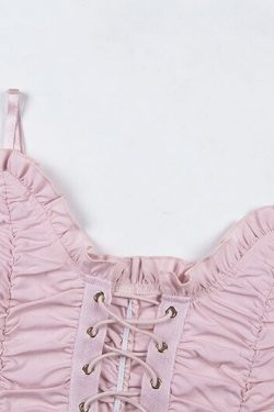 Coquette Doll Pink Cami Top - Y2K Summer, 90s Fashion, Grunge, Retro, Pastel Goth, Y2K