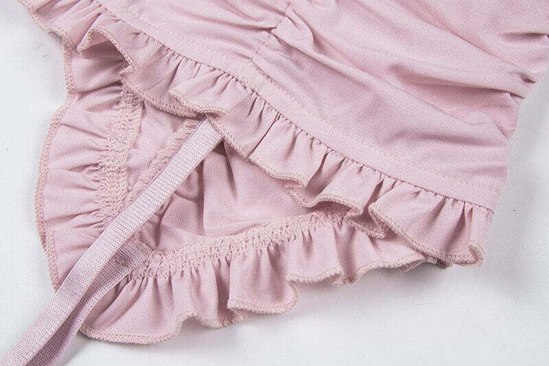 Coquette Doll Pink Cami Top - Y2K Summer, 90s Fashion, Grunge, Retro, Pastel Goth, Y2K