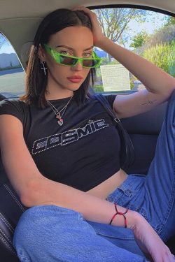 Cosmic Crop Top - Y2K Summer Grunge, 90s Retro, Pastel Goth, Y2K Party & Club Outfits