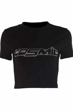 Cosmic Letter Print T-Shirt - Y2K Summer, 90s Grunge, Retro Style, Baby Tees, Y2K Popstar