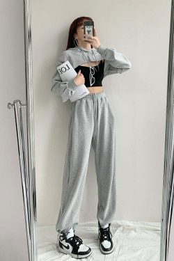 COSMOS STREET Y2K Grunge Extra Cropped Hooded Sweater - 90s Retro Summer Fashion Outfit