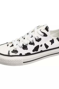 Cow-Wish Sneakers - Y2K Grunge, 90s Retro, Pastel Goth, Hip Hop Fashion, Y2K Summer Outfits