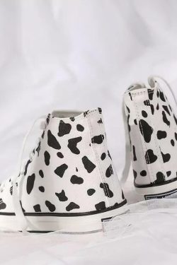 Cow-Wish Sneakers - Y2K Grunge, 90s Retro, Pastel Goth, Hip Hop Fashion, Y2K Summer Outfits
