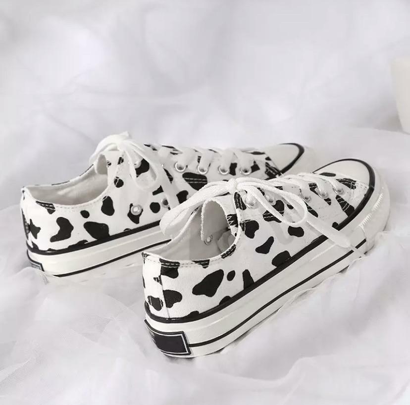Cow-Wish Sneakers - Y2K Grunge, 90s Retro, Pastel Goth, Hip Hop Fashion, Y2K Summer Outfits
