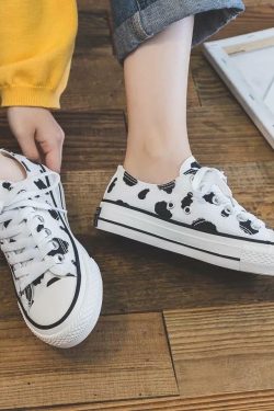 Cow-Wish Sneakers - Y2K Grunge, 90s Retro, Pastel Goth, Hip Hop Fashion, Y2K Summer Outfits