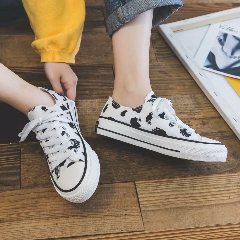 Cow-Wish Sneakers - Y2K Grunge, 90s Retro, Pastel Goth, Hip Hop Fashion, Y2K Summer Outfits