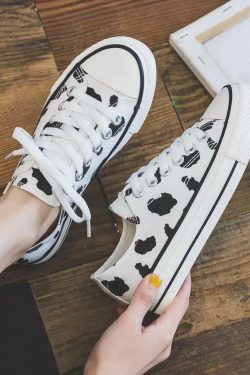 Cow-Wish Sneakers - Y2K Grunge, 90s Retro, Pastel Goth, Hip Hop Fashion, Y2K Summer Outfits