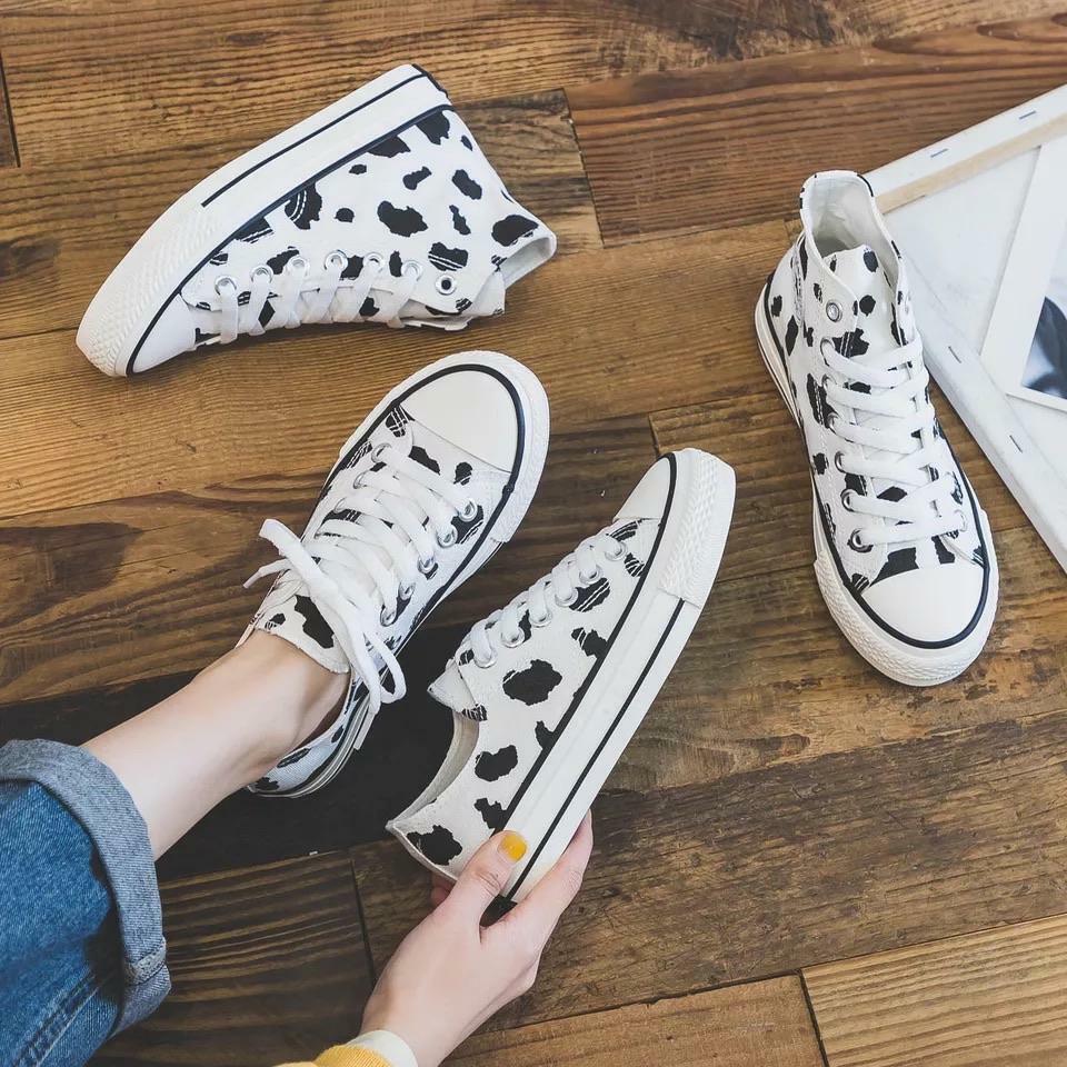 Cow-Wish Sneakers - Y2K Grunge, 90s Retro, Pastel Goth, Hip Hop Fashion, Y2K Summer Outfits