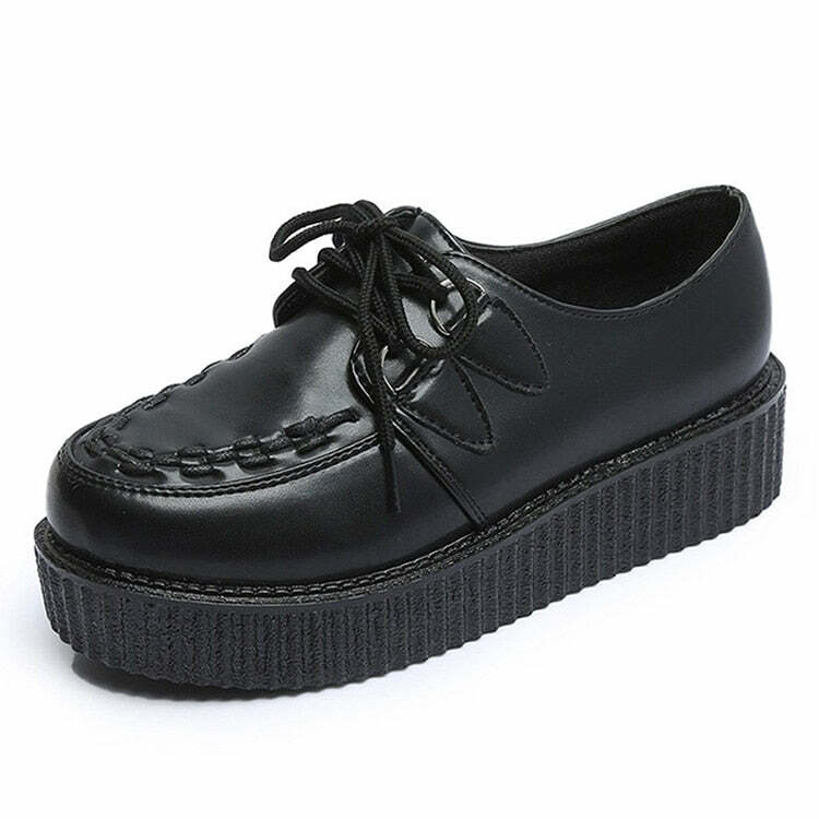 Creepers Classic Black - Y2K Grunge & 90s Retro Style Shoes for Y2K Summer & Party Outfits