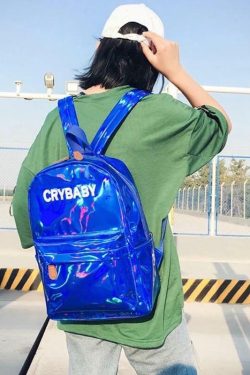 Crybaby Holographic Backpacks ? Y2K Fashion, 90s Grunge, Retro Style, Y2K Party & Club Out