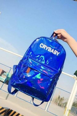 Crybaby Holographic Backpacks ? Y2K Fashion, 90s Grunge, Retro Style, Y2K Party & Club Out