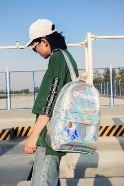 Crybaby Holographic Backpacks ? Y2K Fashion, 90s Grunge, Retro Style, Y2K Party & Club Out