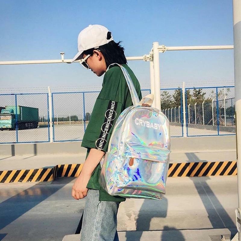 Crybaby Holographic Backpacks ? Y2K Fashion, 90s Grunge, Retro Style, Y2K Party & Club Out