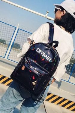 Crybaby Holographic Backpacks ? Y2K Fashion, 90s Grunge, Retro Style, Y2K Party & Club Out
