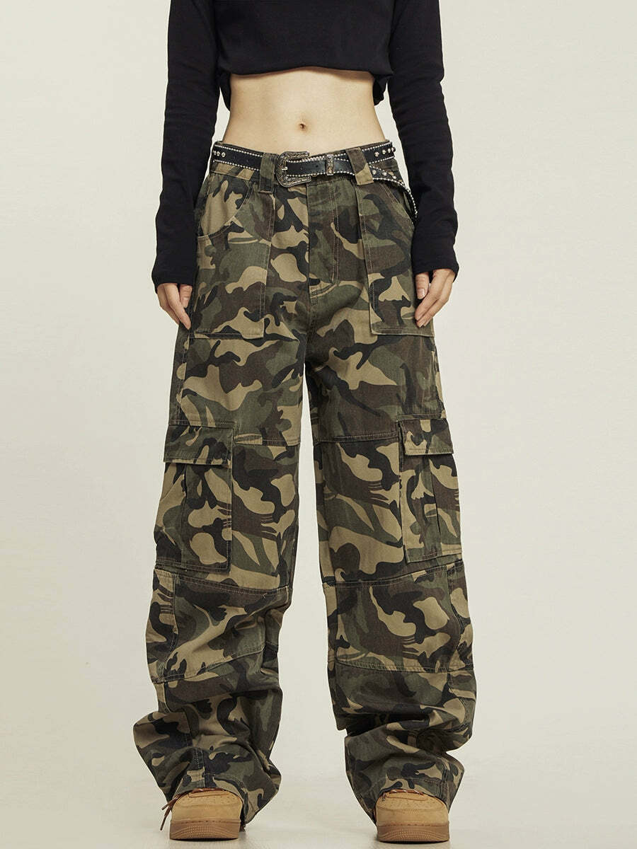 CTB Classic Utility Camo Pants - Y2K Grunge, 90s Fashion, Retro Style, Summer Y2K Outfits