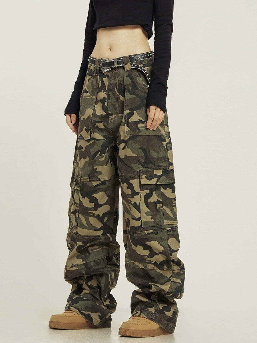 CTB Classic Utility Camo Pants - Y2K Grunge, 90s Fashion, Retro Style, Summer Y2K Outfits