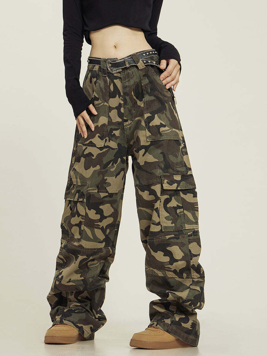 CTB Classic Utility Camo Pants - Y2K Grunge, 90s Fashion, Retro Style, Summer Y2K Outfits