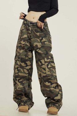 CTB Classic Utility Camo Pants - Y2K Grunge, 90s Fashion, Retro Style, Summer Y2K Outfits