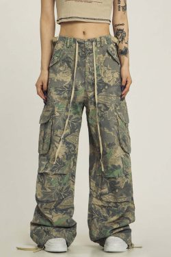 CTB Multi Color Fern Pants - Y2K Summer Grunge 90s Retro Fashion, Y2K Club & Party Outfits