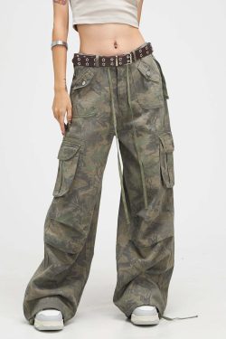 CTB Multi Color Fern Pants - Y2K Summer Grunge 90s Retro Fashion, Y2K Club & Party Outfits