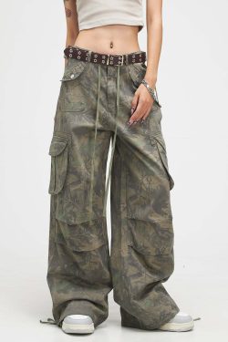 CTB Multi Color Fern Pants - Y2K Summer Grunge 90s Retro Fashion, Y2K Club & Party Outfits