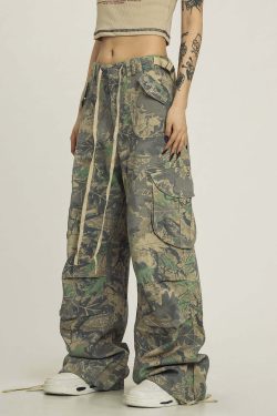 CTB Multi Color Fern Pants - Y2K Summer Grunge 90s Retro Fashion, Y2K Club & Party Outfits