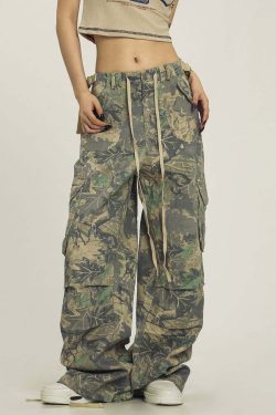 CTB Multi Color Fern Pants - Y2K Summer Grunge 90s Retro Fashion, Y2K Club & Party Outfits