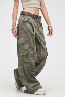 CTB Multi Color Fern Pants - Y2K Summer Grunge 90s Retro Fashion, Y2K Club & Party Outfits