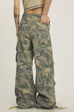 CTB Multi Color Fern Pants - Y2K Summer Grunge 90s Retro Fashion, Y2K Club & Party Outfits