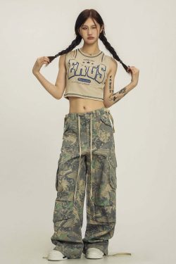 CTB Multi Color Fern Pants - Y2K Summer Grunge 90s Retro Fashion, Y2K Club & Party Outfits