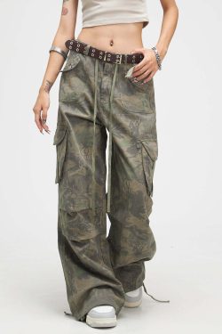 CTB Multi Color Fern Pants - Y2K Summer Grunge 90s Retro Fashion, Y2K Club & Party Outfits