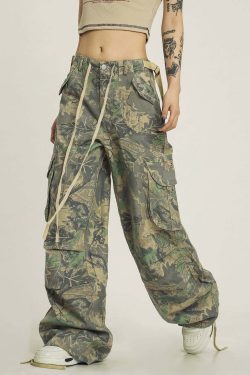CTB Multi Color Fern Pants - Y2K Summer Grunge 90s Retro Fashion, Y2K Club & Party Outfits