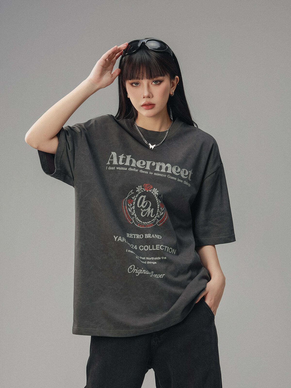 CTB Vintage Faded Collegiate Tee - Y2K Summer, 90s Grunge, Retro Hip Hop, Pastel Goth Outfits