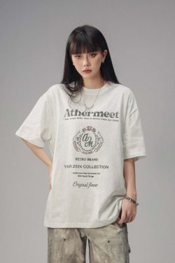CTB Vintage Faded Collegiate Tee - Y2K Summer, 90s Grunge, Retro Hip Hop, Pastel Goth Outfits