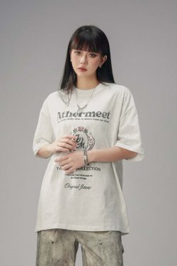 CTB Vintage Faded Collegiate Tee - Y2K Summer, 90s Grunge, Retro Hip Hop, Pastel Goth Outfits