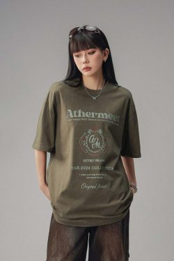 CTB Vintage Faded Collegiate Tee - Y2K Summer, 90s Grunge, Retro Hip Hop, Pastel Goth Outfits