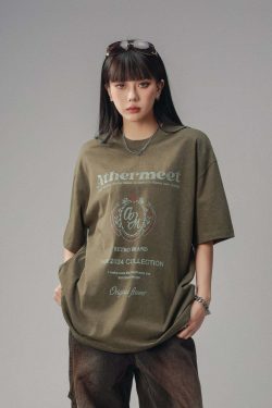 CTB Vintage Faded Collegiate Tee - Y2K Summer, 90s Grunge, Retro Hip Hop, Pastel Goth Outfits