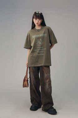 CTB Vintage Faded Collegiate Tee - Y2K Summer, 90s Grunge, Retro Hip Hop, Pastel Goth Outfits