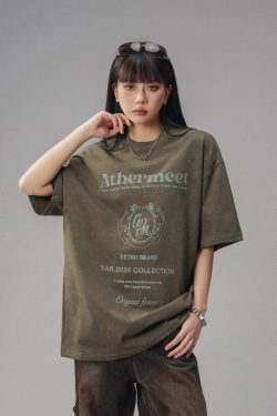 CTB Vintage Faded Collegiate Tee - Y2K Summer, 90s Grunge, Retro Hip Hop, Pastel Goth Outfits