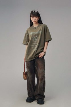 CTB Vintage Faded Collegiate Tee - Y2K Summer, 90s Grunge, Retro Hip Hop, Pastel Goth Outfits